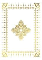 Gold frame with Islamic ornament for a postcard. vector