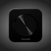 Black icon for application, podcast, music. Realistic style vector