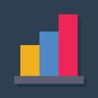 Chart - Flat color icon. vector