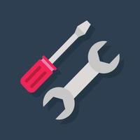 Wrench - Flat color icons. vector