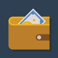 Wallet - Flat color icons. vector