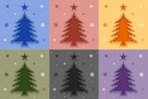 Colorful Pine Tree Abstract Background with Papercut Style vector