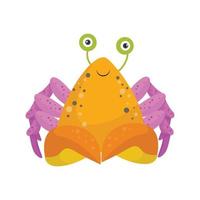 cute yellow crab purple legs. goldenrod crab spider camouflage change color vector