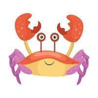 illustration vector graphic cartoon big claws red crab purple legs