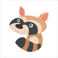 Vector illustration, cartoons, and graphic design. A cute, cheerful and adorable little raccoon.