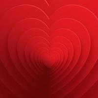 Valentines Day background with red hearts design vector