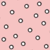 Vector seamless pattern with black flowers