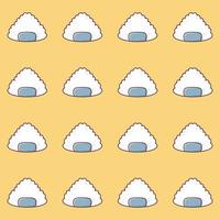 Vector kawaii pattern with onigiri japanese food