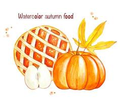 clipart de comida de otoño. acuarela vector