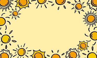 Frame of hand drawn sun burst illustration vector