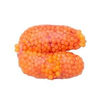 Fresh orange caviar fish roe isolated on white background with clipping path, Concept of healthy eating photo