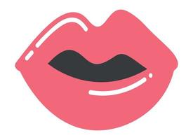 doodle clipart labios para un beso vector