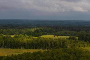 Latvian summer landscapes with hay rolls photo