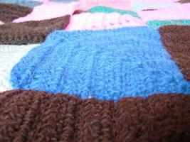 Crochet texture, colorful squares pattern. Crochet Knit Squares photo