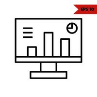 Illustration of computer line icon vector