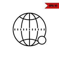 Illustration of globe line icon vector