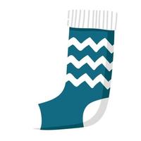 Doodle warm Christmas sock with pattern vector