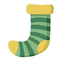 Doodle warm Christmas sock with pattern vector