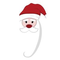 Happy face of santa claus with hat and red nose vector