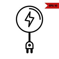 Illustration of electric socket line icon vector