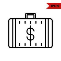 Illustration of suitcase line icon vector