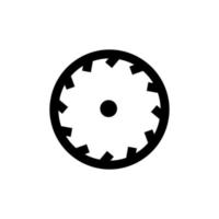 Outline icon. Saw blade emblem. Vector illustration