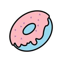 Colored donut on a white background in cartoon style for printing and design.Vector illustration. vector