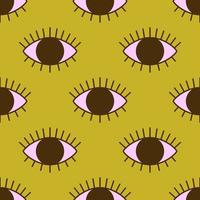 Hand drawn eye pattern for print and design. Vector illustration.
