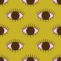 Hand drawn eye pattern for print and design. Vector illustration.