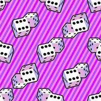 Bright pattern for a board game of dice in the style of pop art for print and design. Vector illustration.