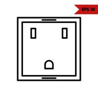 Illustration of electric socket line icon vector