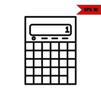 Illustration of calculator line icon vector