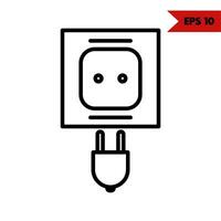 Illustration of electric socket line icon vector