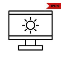 Illustration of computer line icon vector