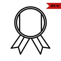 Illustration of pin line icon vector