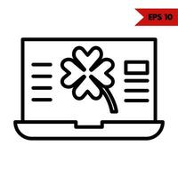 Illustration of laptop line icon vector