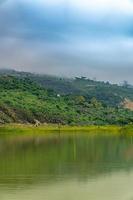 Natural landscape with lake and mountains, Selective Focus photo