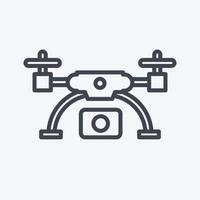 Icon drone and Aerial Imaging. related to Photography symbol. line style. simple design editable. simple illustration vector