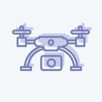 dron icono e imágenes aéreas. relacionado con el símbolo de la fotografía. estilo de dos tonos. diseño simple editable. ilustración sencilla vector