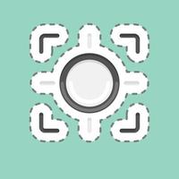 Sticker line cut Zoom. related to Photography symbol. simple design editable. simple illustration vector