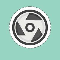 Sticker line cut Camera Lens. related to Photography symbol. simple design editable. simple illustration vector