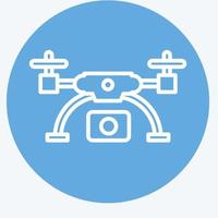 Icon drone and Aerial Imaging. related to Photography symbol. blue eyes style. simple design editable. simple illustration vector
