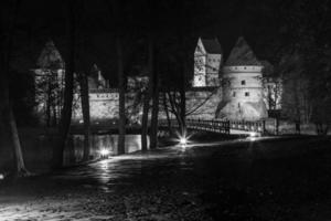 Trakai castle at night photo