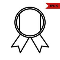 Illustration of pin line icon vector