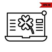 Illustration of laptop line icon vector