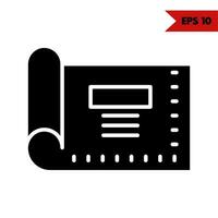 Illustration of file glyph icon vector