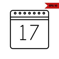 Illustration of calendar line icon vector