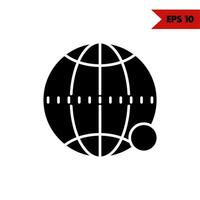 Illustration of globe glyph icon vector