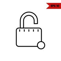 Illustration of unlock line icon vector