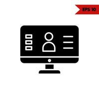 Illustration of computer glyph icon vector
